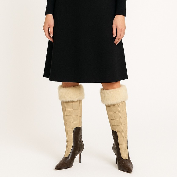 Vicini Fur Lined Embossed Boots - Picture 3 of 11